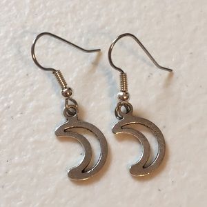 Pewter Moon Earrings